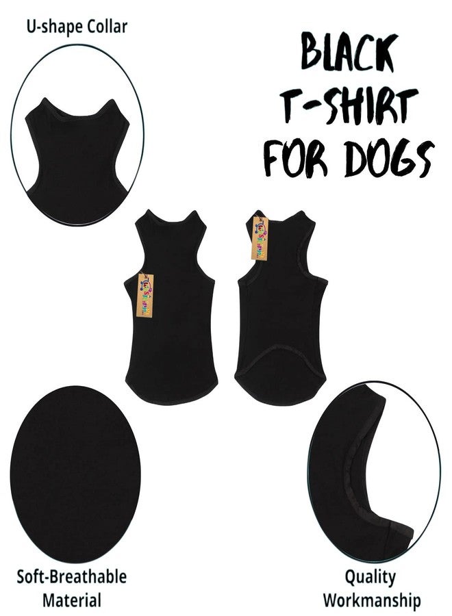 ويستيرن إرا تيشيرت قطني ناعم للكلاب من ويسترن إيرا (عبوة من قطعتين)، ملابس مريحة للكلاب، سترة بدون أكمام للجراء، ملابس (أسود + أحمر) (متوسط - 18 بوصة) - Image 3